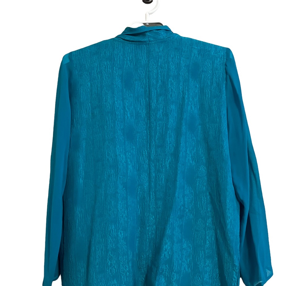 Citron Teal Women's Jacket Kimono Cardigan 100% Silk, Size L - Picture 5 of 8